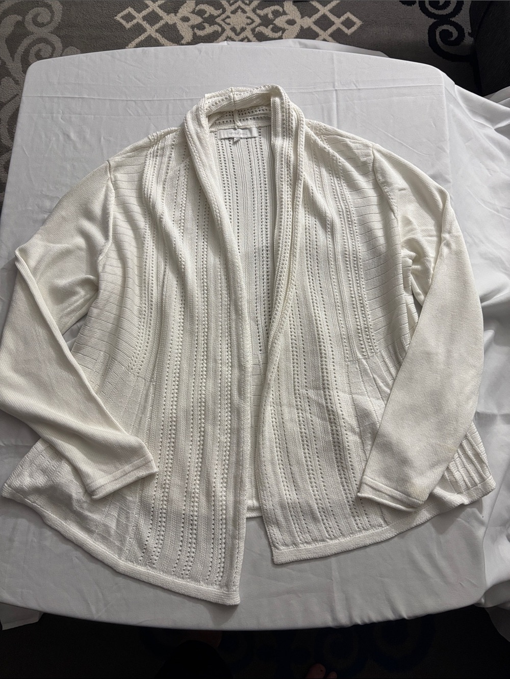 Verve Ami Open-Front Cream Knit Cardigan